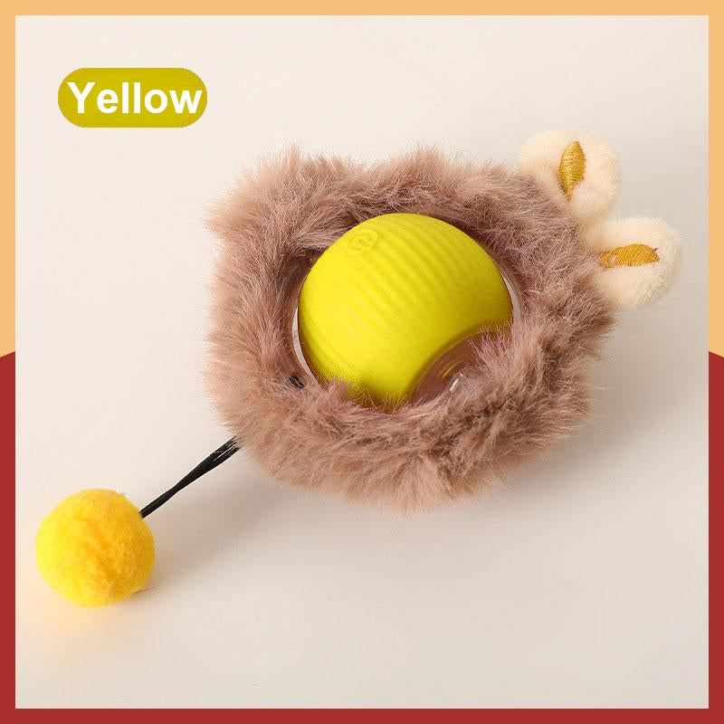 Cat & Dog Toy - Interactive USB Rechargeable Ball Toy on Rug with Bird Chirping, Anti-Depression Fun Gift for Cats & Dogs