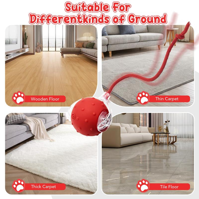 Cat & Dog Toy - Interactive USB Rechargeable Ball Toy on Rug with Bird Chirping, Anti-Depression Fun Gift for Cats & Dogs