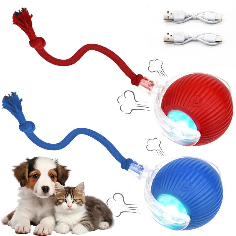 Cat & Dog Toy - Interactive USB Rechargeable Ball Toy on Rug with Bird Chirping, Anti-Depression Fun Gift for Cats & Dogs