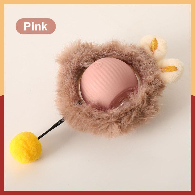 Cat & Dog Toy - Interactive USB Rechargeable Ball Toy on Rug with Bird Chirping, Anti-Depression Fun Gift for Cats & Dogs