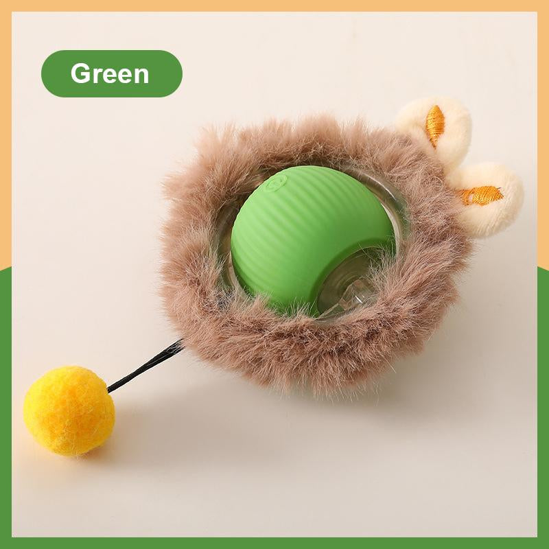Cat & Dog Toy - Interactive USB Rechargeable Ball Toy on Rug with Bird Chirping, Anti-Depression Fun Gift for Cats & Dogs